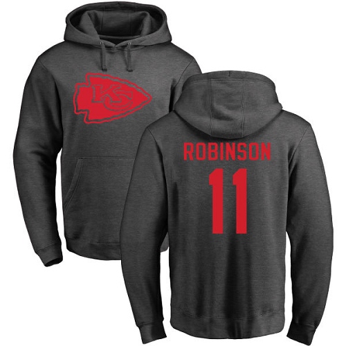 Men Kansas City Chiefs #11 Robinson Demarcus Ash One Color Pullover Hoodie